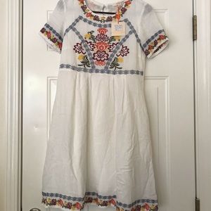 Citrus & Lemon White floral trim embroidered dress